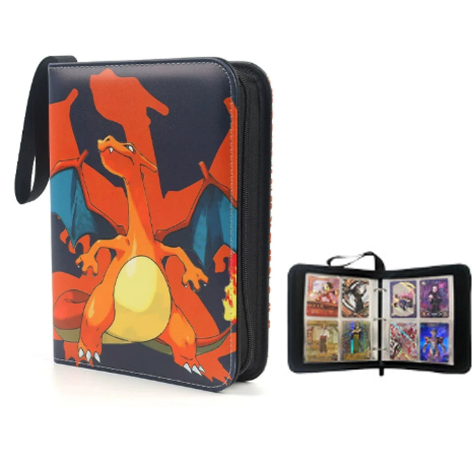 Album di carte Pokémon Otaku Family Shop, portafoglio con cerniera in PU per fotocarte e collezioni di lettere e carte.