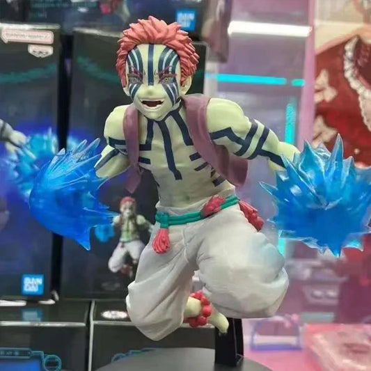 Figura azione Akaza Demon Slayer Banpresto, modello originale di 14cm con dettagli realistici e stile vibrante di anime Yaiba.