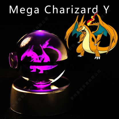 Lampada da notte Pokémon Crystal Ball 3D con Pikachu, Gengar e Mewtwo, gadget luminoso Otaku Family Shop Online
