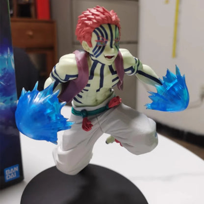 Figura d'azione Akaza Demon Slayer Banpresto Yaiba Vibration Stars Plus, 14 cm, stile originale, dettagli realistici.