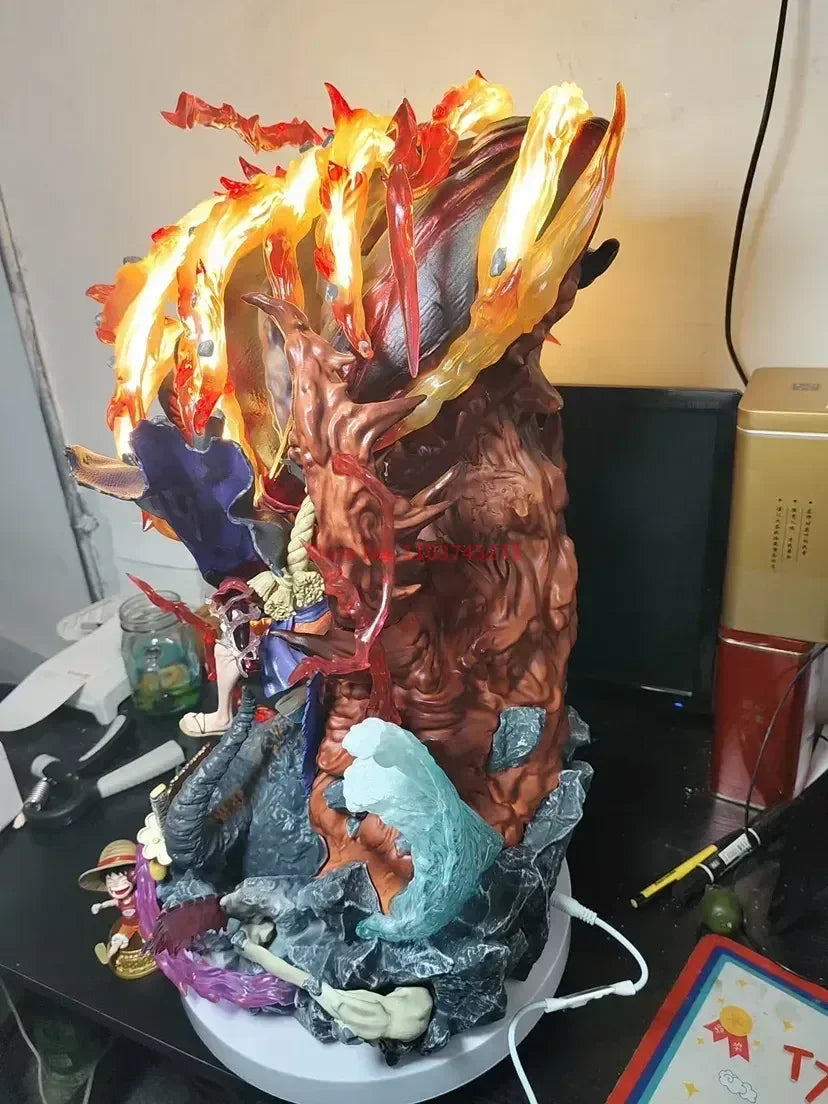 Figura d'azione Rufy — Yehuo Lufei modello da 23cm con luce LED, dettagliata e colorata, perfetta per collezionisti di Otaku.