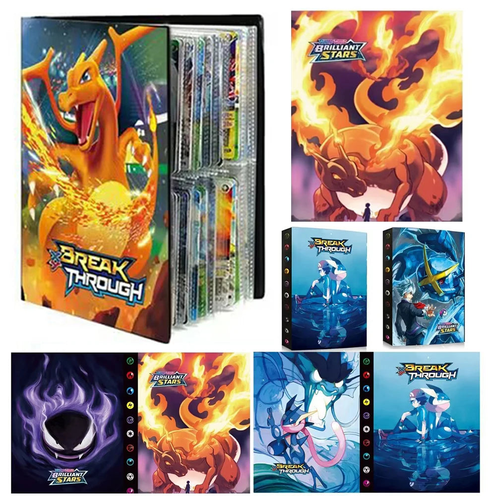 Album per carte Pokémon Otaku Family con pagine per carte Charizard VMAX GX EX, collezione e portabiglietti per bambini