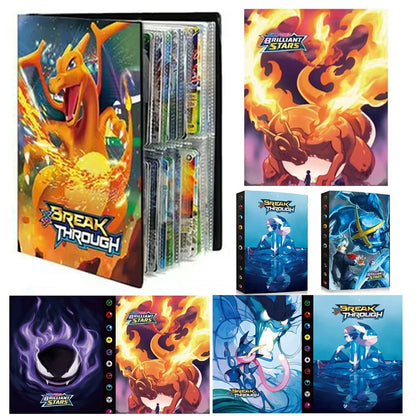 Album per carte Pokémon Otaku Family con pagine per carte Charizard VMAX GX EX, collezione e portabiglietti per bambini
