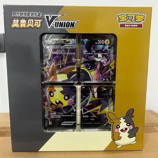 Carte da gioco Pokémon TCG Otaku Family Shop, scatola regalo Pikachu V-UNION, nuove e sigillate, illustrazioni cartoon vivaci.