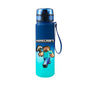 Bottiglia d'acqua di plastica da 650 ml in stile pixel Minecraft, blu, portatile, antiscivolo e resistente per sport e outdoor.