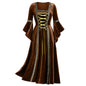 Vestito cosplay gothic punk da donna, stile medievale regina princess, con dettagli vintage e ispirazione Halloween.