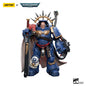 Figura d'azione Warhammer 40k Ultramarines Capitano in armatura Gravis, marca JoyToy, dettagliato e dinamico.