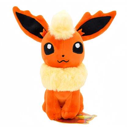 Set completo di peluche Pokémon Eevee e famiglia, include Sylveon, Umbreon, Vaporeon, Flareon e Pikachu, morbidi e colorati.