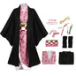 Costume cosplay Kimetsu no Yaiba Kamado Nezuko con kimono, parrucca e dettagli di Demon Slayer, marca Otaku Family Store Online.