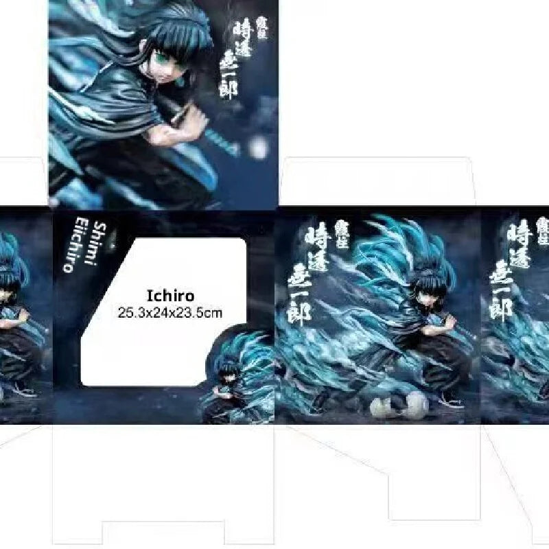 Figura d'azione Demon Slayer Kimetsu No Yaiba Mist Pillar Tokito Muichiro in posa di battaglia, dettagliata e vibrante.