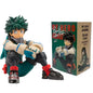 Figura di azione di My Hero Academia con Midoriya Izuku, Todoroki Shouto e Bakugou Katsuki, dettagliata e colorata.
