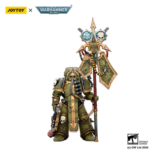 Action figure Warhammer 40K Death Guard Deathshroud Terminator e icon bearer in plastica, dettagliata e artigliata, di Otaku Family Store.
