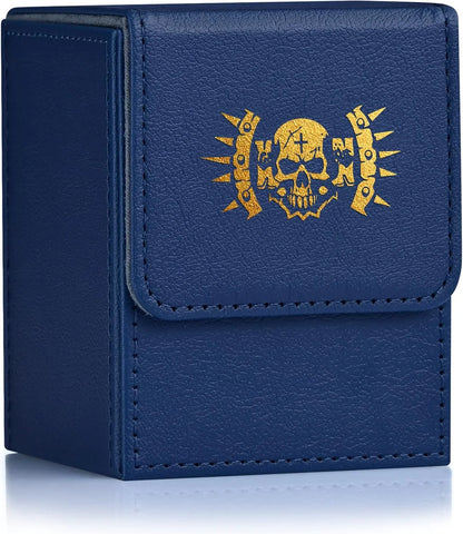 Scatola in pelle PU per carte TCG, porta mazzo per Magic, Yu-Gi-Oh! e Commander, capienza oltre 100 carte singolarmente sleevate.