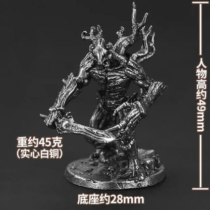 Miniatura di spirito albero in metallo non verniciato, figura dryad in peltro senza piombo, gioco da tavolo e ruolo fantasy.