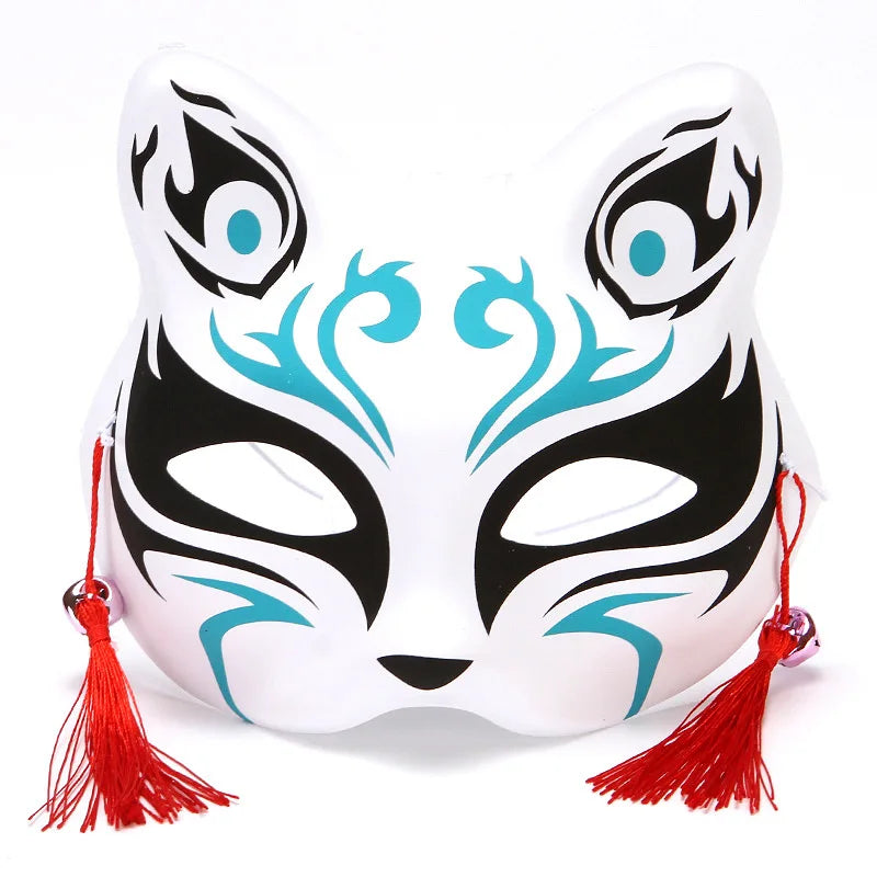 Maschera leggera con volto di volpe per cosplay, accessorio di costume animale, perfetta per feste di Halloween e mascherate.