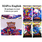 Scatola di 36 bustine di carte Pokémon TCG in inglese con immagini di Pokémon, 324 carte totali, marca Otaku Family Store.