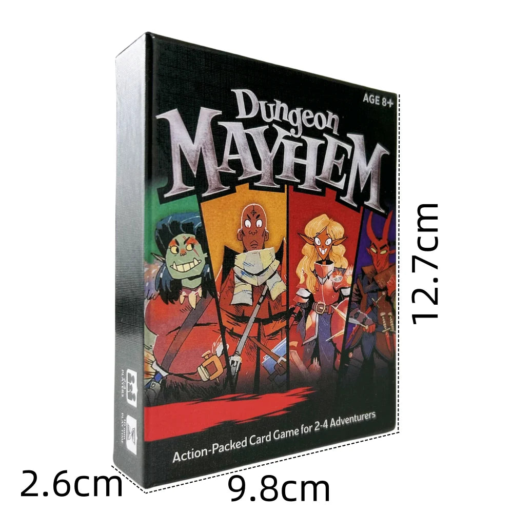Gioco di carte Dungeon Mayhem, gadget da sfida rapida con tre varianti, brand Otaku Family Store Online.