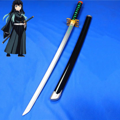 Katana Demon Slayer da 41 pollici in stile anime ninja, spada cosplay Demon Slayer con dettagli realistici, prodotto Otaku Family Store.
