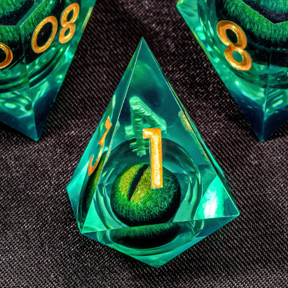 Dadi D&D Liquid Core Otaku Family Store, set di dadi in resina con bordo affilato per giochi di ruolo Dungeons & Dragons