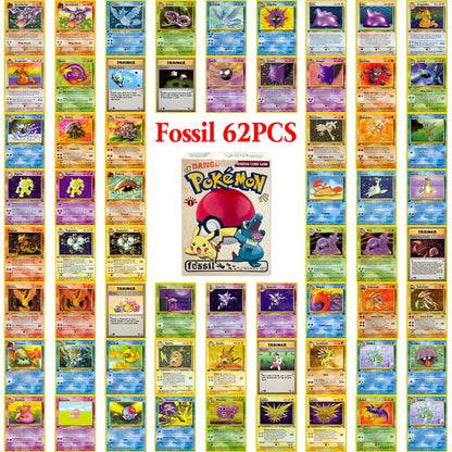 Booster di carte Pokémon Fossil con Aerodactyl, Lapras e Zapdos, edizione Collector Proxy, immagini di carte da collezione.