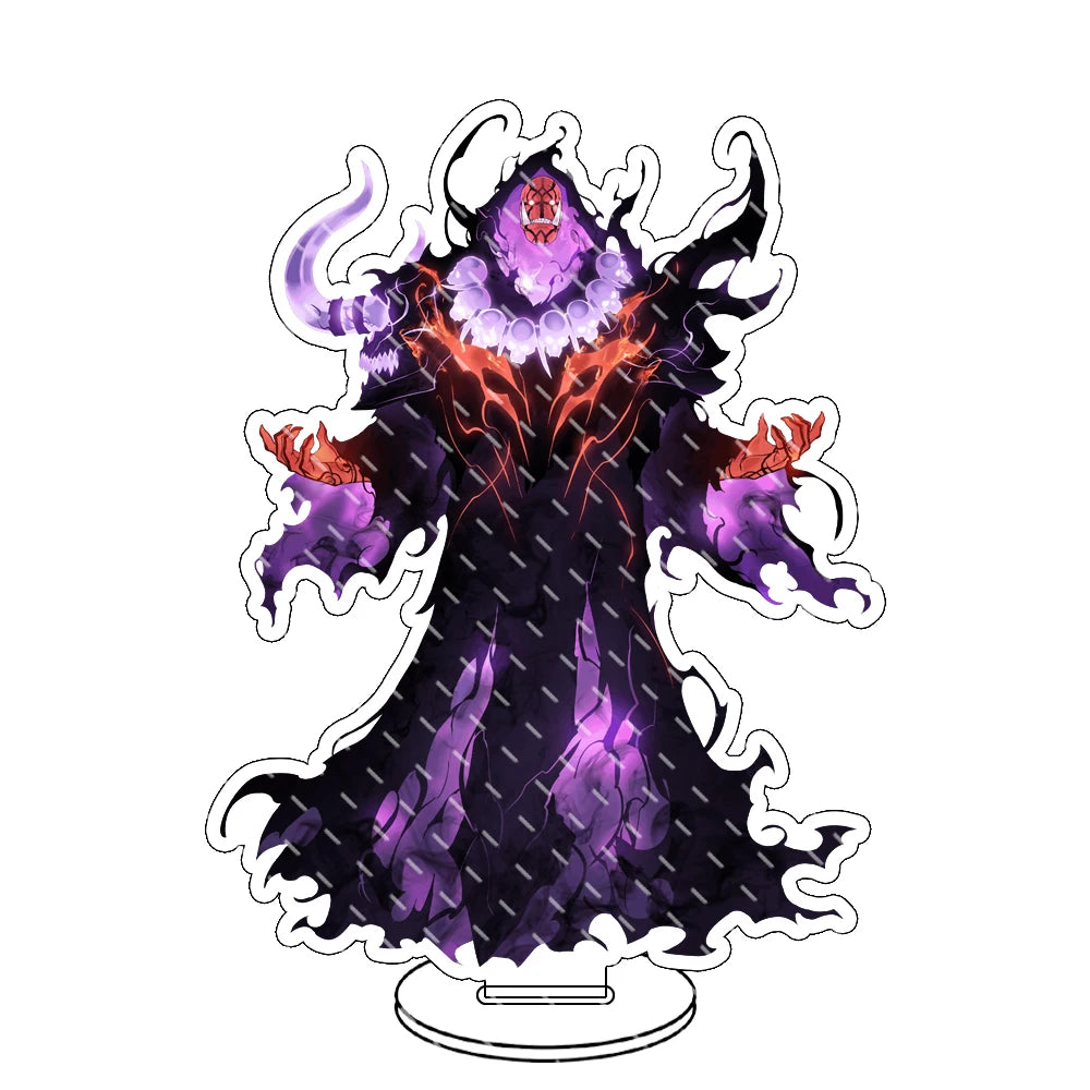 Supporto in acrilico Solo Leveling di Sung Jin-Woo, gadget collezionabile con design dettagliato.