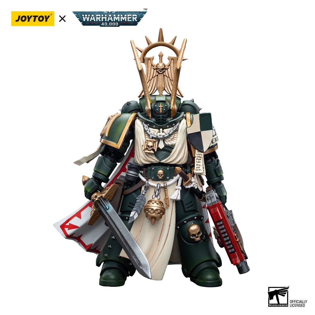 Figura d'azione Warhammer 40k Dark Angels Master Lazarus con pugno energetico, alta 12cm, marca Otaku Family Store Online