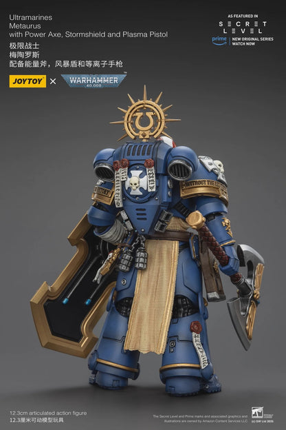 Action figure Warhammer Ultramarines Metaurus con ascia energetica, scudo da tempesta e pistola al plasma, modello di Otaku Family Store