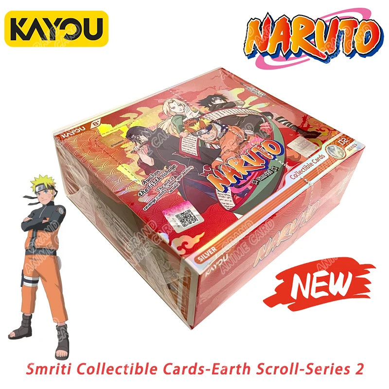 Scatola di carte Naruto KAYOU della collezione Booster Box, versione globale, con illustrazioni di personaggi Naruto.