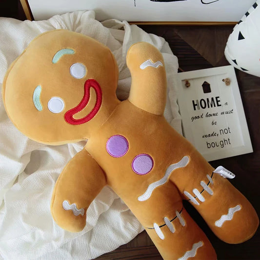 Peluche a forma di uomo di pan di zenzero con biscotto, morbido e soffice, marca Otaku Family Store Online.