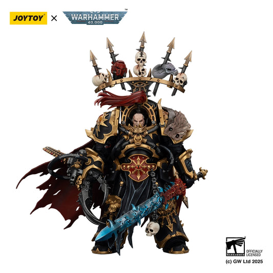 Miniatura JOYTOY Warhammer 40K Black Legion Abaddon the Despoiler con Drach'nyen e il Talon di Horus, figura da collezione dettagliata