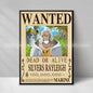 Figura d'azione One Piece Anime Wanted Notice gialla, decorazione murale di alta qualità, prodotto Otaku Family Store Online.