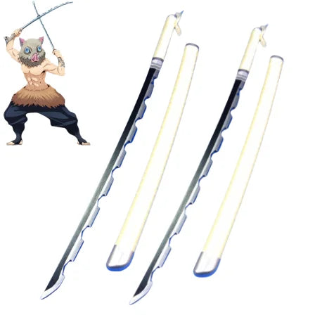 Katana da cosplay Demon Slayer di 41 pollici con lama nera e dettagli giapponesi, perfetta per cosplay e collezionismo.