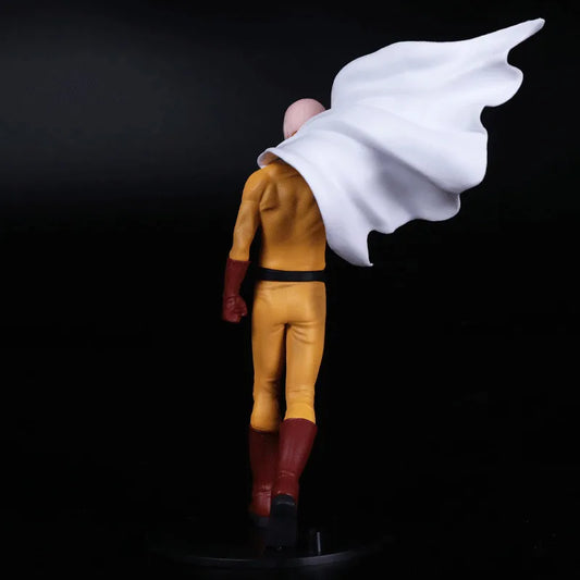 Action figure di Saitama di One Punch Man, figura statica da 20cm in PVC con mantello, perfetta come collezione per bambini e adulti