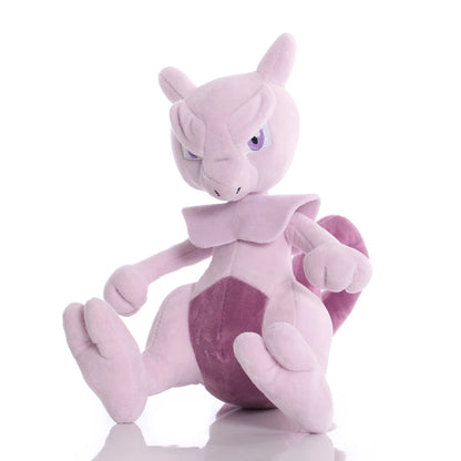 Peluche Mewtwo della collezione Pokémon, morbido e dettagliato, ideale per collezionisti e appassionati di Pokémon.