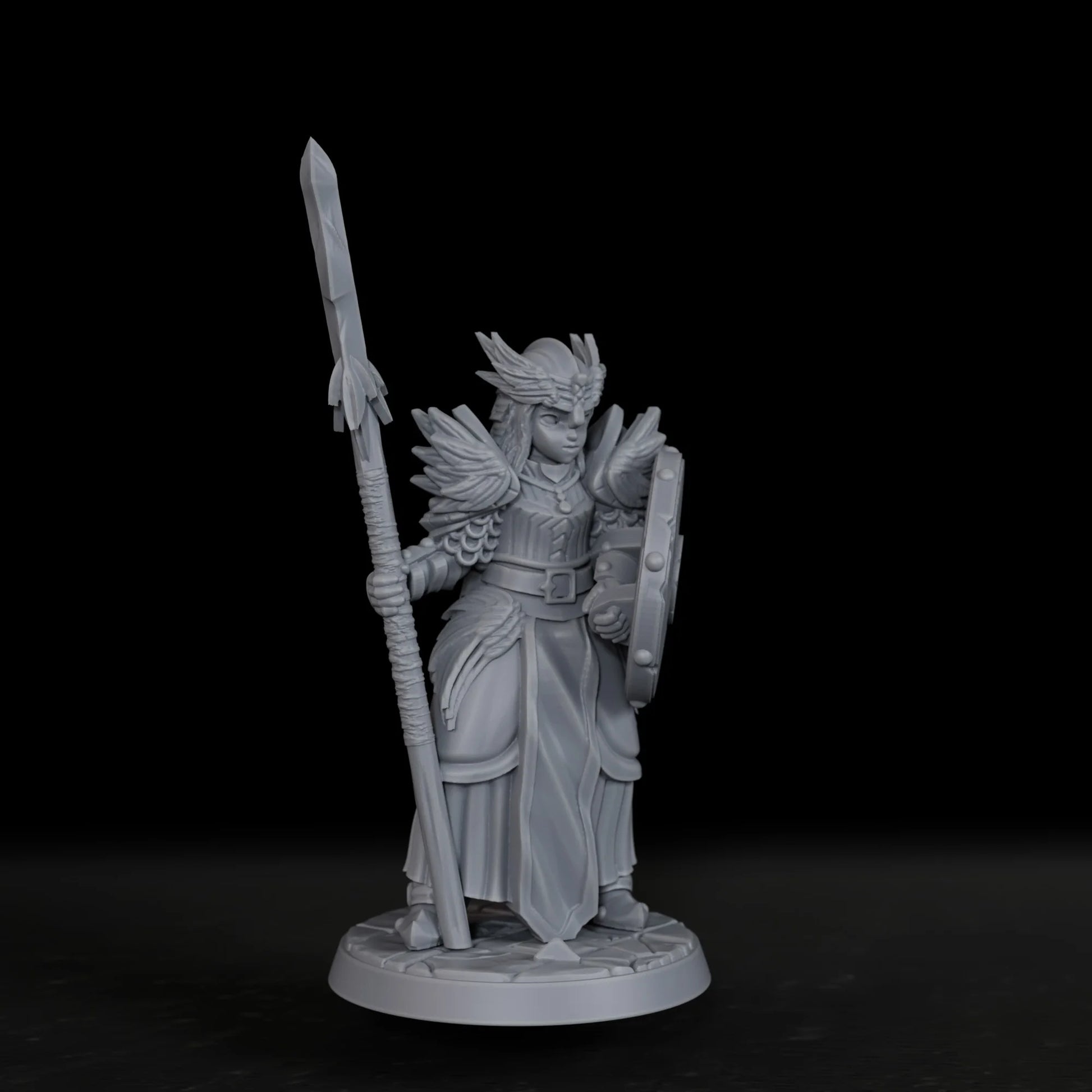 Miniatura di valchiria femminile da gioco di ruolo, figura tabletop Otaku Family, perfetta come gadget per appassionati di RPG.