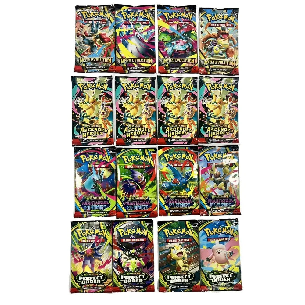 Scatola di carte Pokémon TCG Booster Box – Mega Evolution, Phantasmal Flames, Ascended Heroes, con bustine e pacchetti casuali in inglese