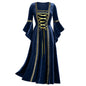 Vestito da donna punk gothico vintage cosplay di corte medievale, stile principessa regale, costume di Halloween e carnevale.