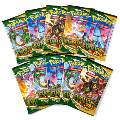 Scatola di carte Pokémon TCG Evolutions con 36 pacchetti, mostra le carte con illustrazioni di Pokémon e loghi della scatola.