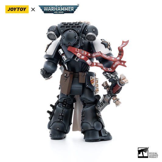 Action figure Warhammer 40K Space Marines Black Templars Outriders Brother Valtus, dettagliata figura di combattente in posa