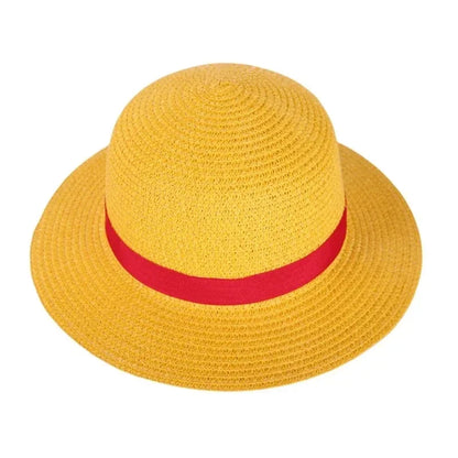 Cappello da cosplay di Straw Hat di One Piece, cappello di paglia di Luffy, accessorio per ruolo e performance, unisex.
