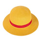 Cappello da cosplay di Straw Hat di One Piece, cappello di paglia di Luffy, accessorio per ruolo e performance, unisex.