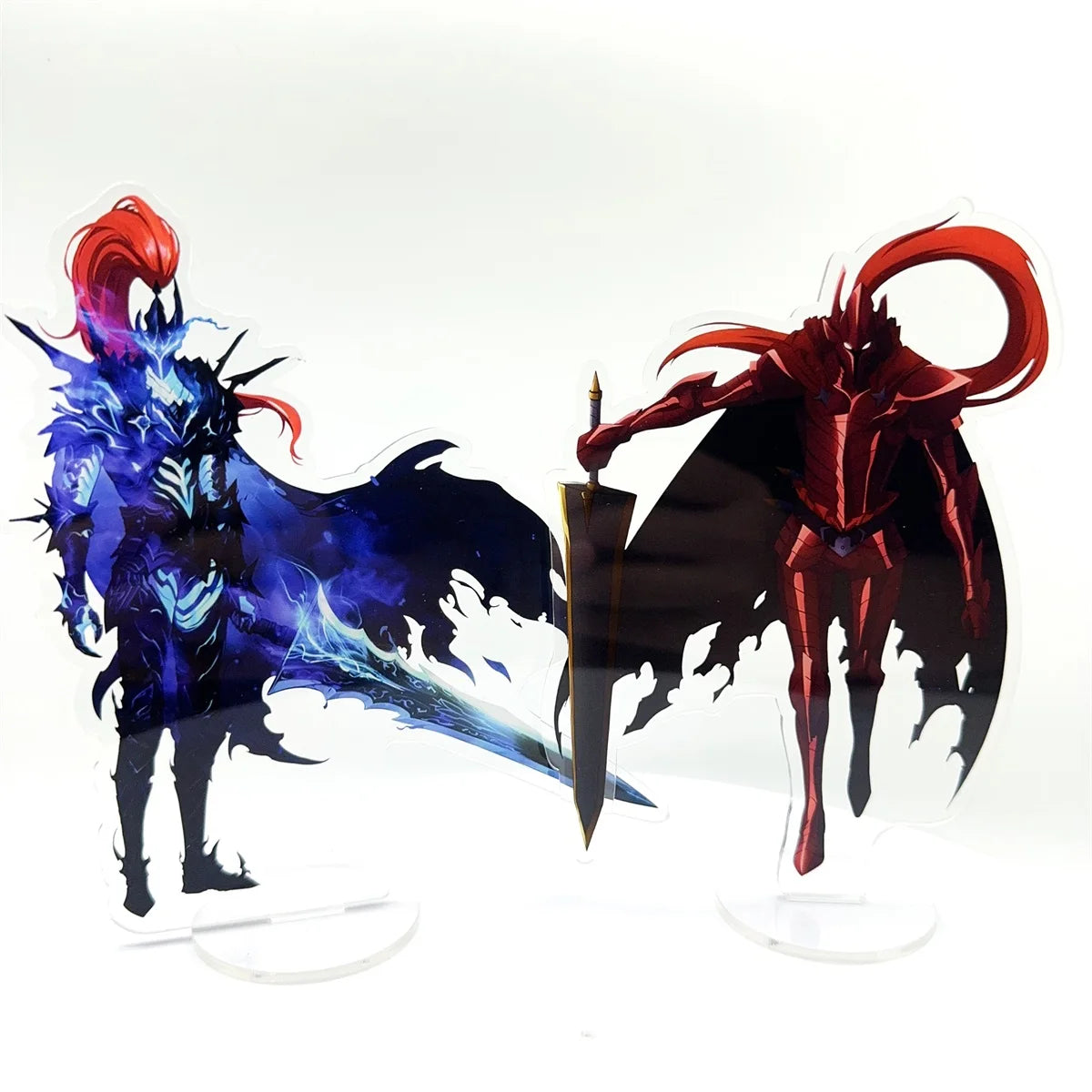 Supporto acrilico Solo Leveling Sung Jin-Woo gadget, decorazione in plastica trasparente, perfetto per fan di anime e manga.