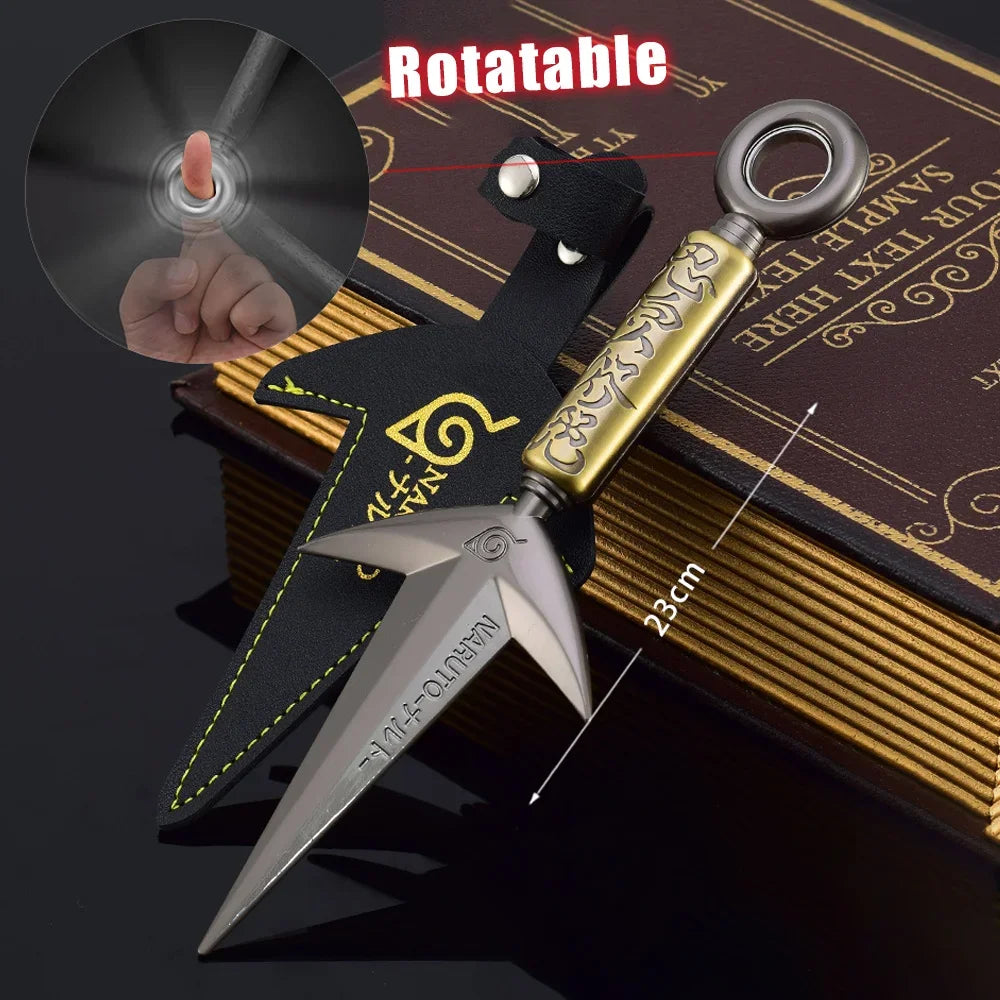 Pix in plastica del gadget Kunai Minato, arma ispirata a Naruto, con dettagli realistici e colore argento brillante.