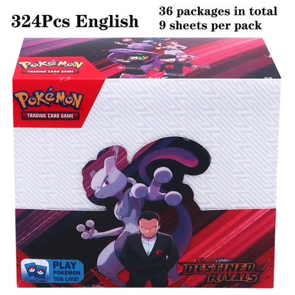 Scatola di 36 buste di carte Pokémon TCG Otaku Family Store, visualizzate con le carte all’interno, in confezione display.