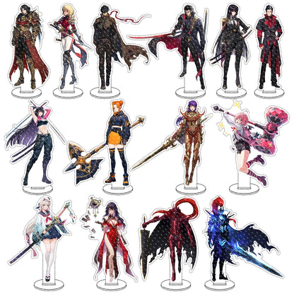 Supporto in acrilico Solo Leveling Sung Jin-Woo, gadget Otaku, con illustrazione dettagliata del personaggio.