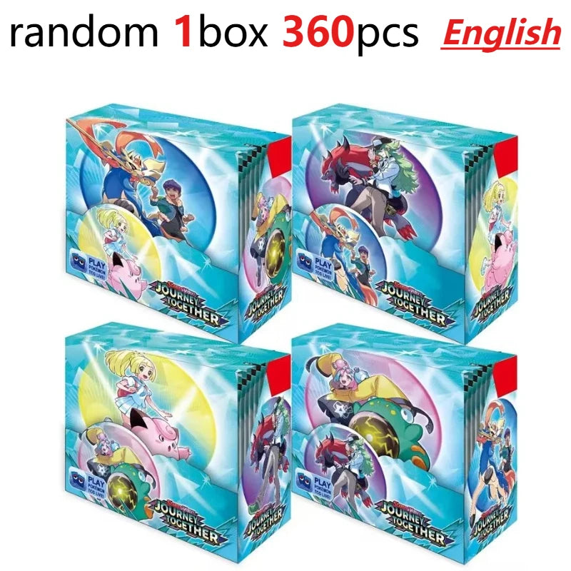 Scatola di booster Pokémon TCG Scarlet & Violet: Prismatic Evolutions 151 con 36 buste e 360 carte, immagini di carte Pokémon.