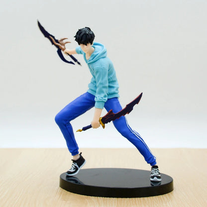 Action figure Commander Igris, il Cavaliere delle Ombre di Sung Jin-Woo, mostra dettagli di figura in posa e armature.