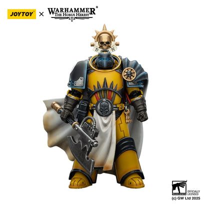 Figura d'azione Warhammer 30K Imperial Fists Legion Praetor in armatura Tartaros Terminator, dettagliata e dinamica.