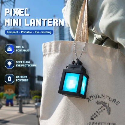 Portachiavi Minecraft Lantern Otaku Family con luci LED mini modello pixel, decorativo per zaini e notti illuminate.
