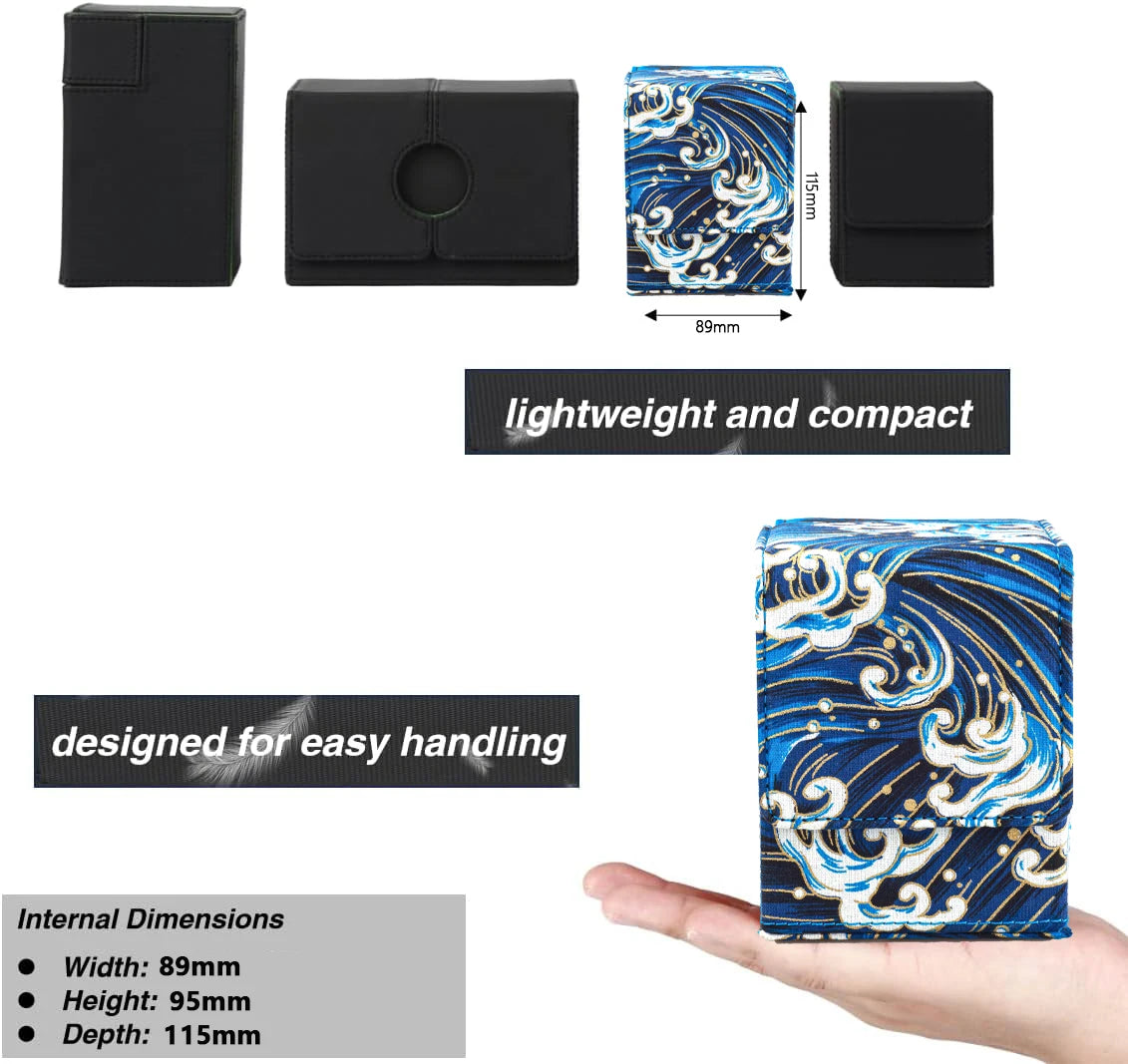 Scatola per carte Otaku Family Store con finestra trasparente e porta carte magnetico, capacità oltre 120 carte TCG.